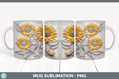 3D Sunflower Flowers Mug Wrap | Sublimation Coffee Cup Desig Product Image 6