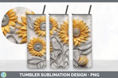 3D Sunflower Flowers Tumbler | 3D Tumbler Wrap Product Image 6