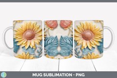 3D Sunflower Flowers Mug Wrap | Sublimation Coffee Cup Desig Product Image 7