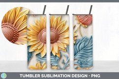 3D Sunflower Flowers Tumbler | 3D Tumbler Wrap Product Image 7