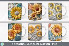 3D Flowers Mug Huge Sublimation Mega Bundle PNG Designs Product Image 20
