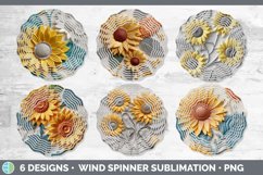 3D Sunflower Flowers Wind Spinner | Sublimation Spinner Desi Product Image 2