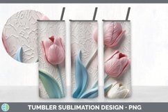 3D Tulip Flowers Tumbler | 3D Tumbler Wrap Product Image 2