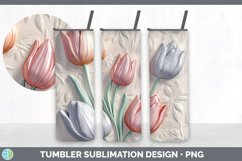 3D Tulip Flowers Tumbler | 3D Tumbler Wrap Product Image 3