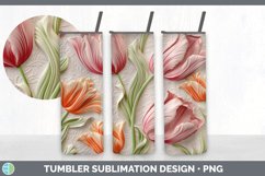 3D Tulip Flowers Tumbler | 3D Tumbler Wrap Product Image 5