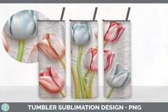 3D Tulip Flowers Tumbler | 3D Tumbler Wrap Product Image 7