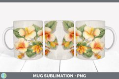 3D Abutilon Flowers Mug Wrap | Sublimation Coffee Cup Design Product Image 2