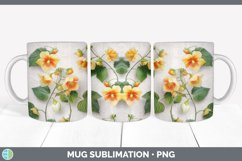 3D Abutilon Flowers Mug Wrap | Sublimation Coffee Cup Design Product Image 3