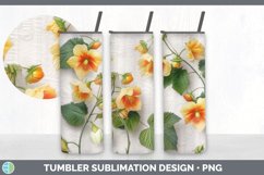 3D Abutilon Flowers Tumbler | Sublimation 20 oz Skinny Tumbl Product Image 3