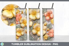 3D Abutilon Flowers Tumbler | Sublimation 20 oz Skinny Tumbl Product Image 4