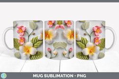 3D Abutilon Flowers Mug Wrap | Sublimation Coffee Cup Design Product Image 5