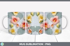 3D Abutilon Flowers Mug Wrap | Sublimation Coffee Cup Design Product Image 6