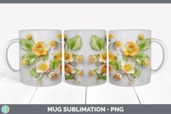 3D Abutilon Flowers Mug Wrap | Sublimation Coffee Cup Design Product Image 7