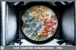 3D Flowers Acacia Car Coaster Sublimation Coaster Designs Product Image 1