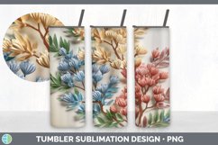 3D Acacia Flowers Tumbler | Sublimation 20 oz Skinny Tumbler Product Image 2