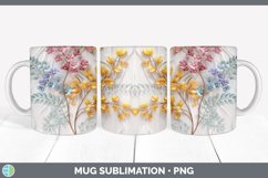 3D Acacia Flowers Mug Wrap | Sublimation Coffee Cup Designs Product Image 3