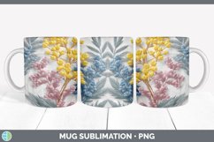 3D Acacia Flowers Mug Wrap | Sublimation Coffee Cup Designs Product Image 4