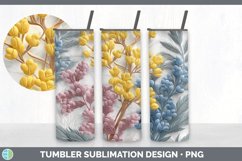 3D Acacia Flowers Tumbler | Sublimation 20 oz Skinny Tumbler Product Image 4