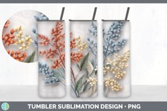 3D Acacia Flowers Tumbler | Sublimation 20 oz Skinny Tumbler Product Image 5