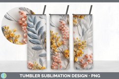 3D Acacia Flowers Tumbler | Sublimation 20 oz Skinny Tumbler Product Image 6