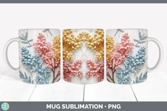 3D Acacia Flowers Mug Wrap | Sublimation Coffee Cup Designs Product Image 7