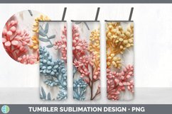 3D Acacia Flowers Tumbler | Sublimation 20 oz Skinny Tumbler Product Image 7