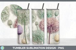 3D Allium Flowers Tumbler | Sublimation 20 oz Skinny Tumbler Product Image 1