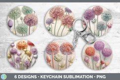 3D Allium Flowers Keychain | Sublimation Keyring Designs Bun Product Image 2