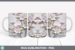 3D Apple Blossom Flowers Mug Wrap | Sublimation Coffee Cup D Product Image 3