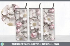 3D Apple Blossom Flowers Tumbler | Sublimation 20 oz Skinny Product Image 4