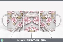 3D Apple Blossom Flowers Mug Wrap | Sublimation Coffee Cup D Product Image 5