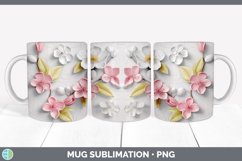 3D Apple Blossom Flowers Mug Wrap | Sublimation Coffee Cup D Product Image 7