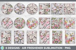 3D Apple Blossom Flowers Air Freshener | Sublimation Car Fre Product Image 2