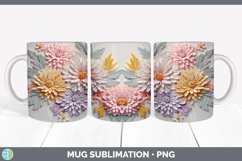 3D Aster Flowers Mug Wrap | Sublimation Coffee Cup Designs B Product Image 2