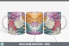 3D Aster Flowers Mug Wrap | Sublimation Coffee Cup Designs B Product Image 3