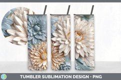 3D Aster Flowers Tumbler | Sublimation 20 oz Skinny Tumbler Product Image 4