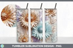 3D Aster Flowers Tumbler | Sublimation 20 oz Skinny Tumbler Product Image 5