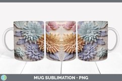 3D Aster Flowers Mug Wrap | Sublimation Coffee Cup Designs B Product Image 7