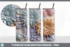 3D Aster Flowers Tumbler | Sublimation 20 oz Skinny Tumbler Product Image 7