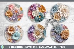 3D Aster Flowers Keychain | Sublimation Keyring Designs Bund Product Image 2