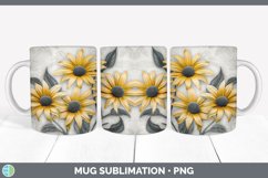 3D Black-eyed Susan Flowers Mug Wrap | Sublimation Coffee Cu Product Image 4