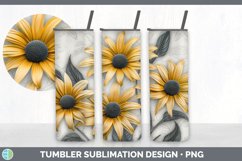 3D Black-eyed Susan Flowers Tumbler | Sublimation 20 oz Skin Product Image 2