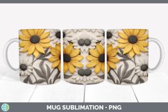 3D Black-eyed Susan Flowers Mug Wrap | Sublimation Coffee Cu Product Image 5