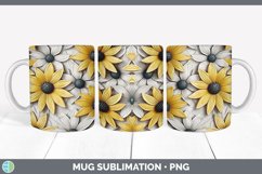 3D Black-eyed Susan Flowers Mug Wrap | Sublimation Coffee Cu Product Image 6