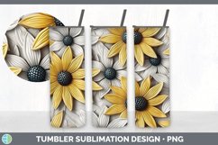 3D Black-eyed Susan Flowers Tumbler | Sublimation 20 oz Skin Product Image 4