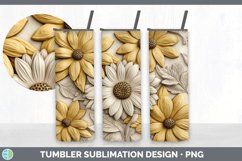 3D Black-eyed Susan Flowers Tumbler | Sublimation 20 oz Skin Product Image 5