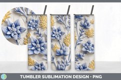 3D Bluebonnet Flowers Tumbler | Sublimation 20 oz Skinny Tum Product Image 2