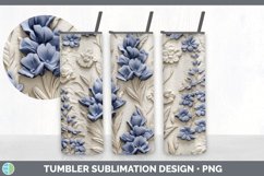 3D Bluebonnet Flowers Tumbler | Sublimation 20 oz Skinny Tum Product Image 3