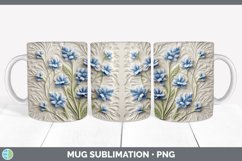 3D Bluebonnet Flowers Mug Wrap | Sublimation Coffee Cup Desi Product Image 2