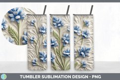 3D Bluebonnet Flowers Tumbler | Sublimation 20 oz Skinny Tum Product Image 4